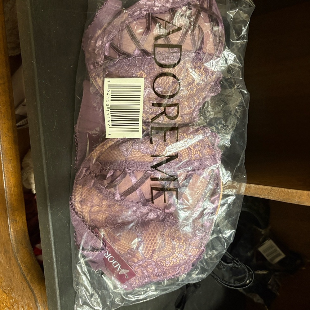 Adore Me Plum Lavender Lace Push-Up Bra - Picture 2 of 3